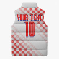 Personalized Croatia Soccer 2026 Sleeveless Puffer Jacket Funa Zlatica Football Mascot - Sahovnica Croatian Checkerboard