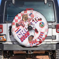 Personalized Croatia Soccer 2026 Spare Tire Cover Funa Zlatica Football Mascot - Sahovnica Croatian Checkerboard