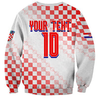 Personalized Croatia Soccer 2026 Sweatshirt Funa Zlatica Football Mascot - Sahovnica Croatian Checkerboard