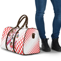 Personalized Croatia Soccer 2026 Travel Bag Funa Zlatica Football Mascot - Sahovnica Croatian Checkerboard