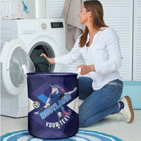 Personalized Scotland Unicorn Football Laundry Basket Scottish National Soccer Team - St Andrew's Cross - Vibrant Fantasy Mascot