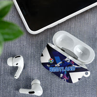 Personalized Scotland Unicorn Football AirPods Case Scottish National Soccer Team - St Andrew's Cross - Vibrant Fantasy Mascot