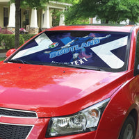 Personalized Scotland Unicorn Football Auto Sun Shade Scottish National Soccer Team - St Andrew's Cross - Vibrant Fantasy Mascot