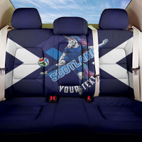 Personalized Scotland Unicorn Football Back Car Seat Cover Scottish National Soccer Team - St Andrew's Cross - Vibrant Fantasy Mascot