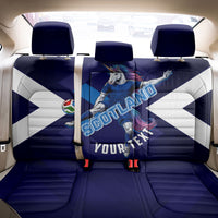 Personalized Scotland Unicorn Football Back Car Seat Cover Scottish National Soccer Team - St Andrew's Cross - Vibrant Fantasy Mascot