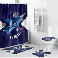 Personalized Scotland Unicorn Football Bathroom Set Scottish National Soccer Team - St Andrew's Cross - Vibrant Fantasy Mascot