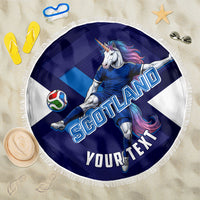 Personalized Scotland Unicorn Football Beach Blanket Scottish National Soccer Team - St Andrew's Cross - Vibrant Fantasy Mascot