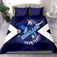 Personalized Scotland Unicorn Football Bedding Set Scottish National Soccer Team - St Andrew's Cross - Vibrant Fantasy Mascot