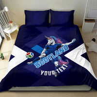 Personalized Scotland Unicorn Football Bedding Set Scottish National Soccer Team - St Andrew's Cross - Vibrant Fantasy Mascot