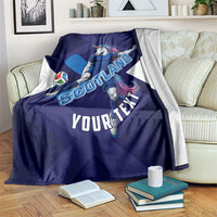 Personalized Scotland Unicorn Football Blanket Scottish National Soccer Team - St Andrew's Cross - Vibrant Fantasy Mascot
