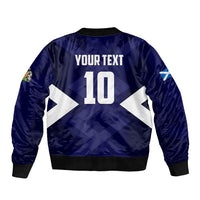 Personalized Scotland Unicorn Football Bomber Jacket Scottish National Soccer Team - St Andrew's Cross - Vibrant Fantasy Mascot