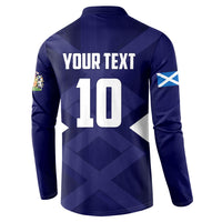 Personalized Scotland Unicorn Football Button Sweatshirt Scottish National Soccer Team - St Andrew's Cross - Vibrant Fantasy Mascot