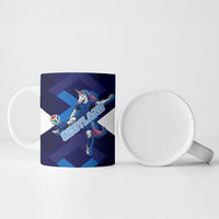 Personalized Scotland Unicorn Football Ceramic Mug Scottish National Soccer Team - St Andrew's Cross - Vibrant Fantasy Mascot