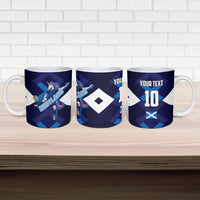 Personalized Scotland Unicorn Football Ceramic Mug Scottish National Soccer Team - St Andrew's Cross - Vibrant Fantasy Mascot