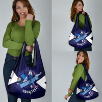 Personalized Scotland Unicorn Football Grocery Bag Scottish National Soccer Team - St Andrew's Cross - Vibrant Fantasy Mascot