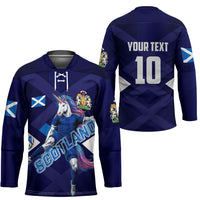 Personalized Scotland Unicorn Football Hockey Jersey Scottish National Soccer Team - St Andrew's Cross - Vibrant Fantasy Mascot