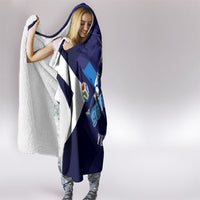 Personalized Scotland Unicorn Football Hooded Blanket Scottish National Soccer Team - St Andrew's Cross - Vibrant Fantasy Mascot