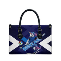 Personalized Scotland Unicorn Football Leather Bag Scottish National Soccer Team - St Andrew's Cross - Vibrant Fantasy Mascot