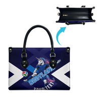 Personalized Scotland Unicorn Football Leather Bag Scottish National Soccer Team - St Andrew's Cross - Vibrant Fantasy Mascot