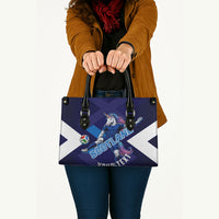 Personalized Scotland Unicorn Football Leather Bag Scottish National Soccer Team - St Andrew's Cross - Vibrant Fantasy Mascot