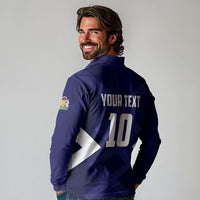 Personalized Scotland Unicorn Football Long Sleeve Polo Shirt Scottish National Soccer Team - St Andrew's Cross - Vibrant Fantasy Mascot