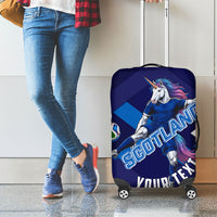 Personalized Scotland Unicorn Football Luggage Cover Scottish National Soccer Team - St Andrew's Cross - Vibrant Fantasy Mascot