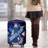 Personalized Scotland Unicorn Football Luggage Cover Scottish National Soccer Team - St Andrew's Cross - Vibrant Fantasy Mascot