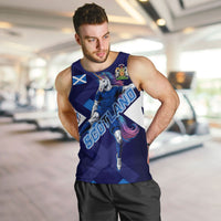 Personalized Scotland Unicorn Football Men Tank Top Scottish National Soccer Team - St Andrew's Cross - Vibrant Fantasy Mascot