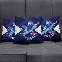 Personalized Scotland Unicorn Football Pillow Cover Scottish National Soccer Team - St Andrew's Cross - Vibrant Fantasy Mascot