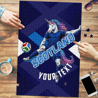 Personalized Scotland Unicorn Football Puzzle Scottish National Soccer Team - St Andrew's Cross - Vibrant Fantasy Mascot