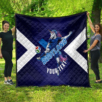 Personalized Scotland Unicorn Football Quilt Scottish National Soccer Team - St Andrew's Cross - Vibrant Fantasy Mascot
