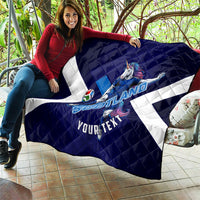 Personalized Scotland Unicorn Football Quilt Scottish National Soccer Team - St Andrew's Cross - Vibrant Fantasy Mascot