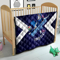 Personalized Scotland Unicorn Football Quilt Scottish National Soccer Team - St Andrew's Cross - Vibrant Fantasy Mascot