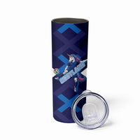 Personalized Scotland Unicorn Football Skinny Tumbler Scottish National Soccer Team - St Andrew's Cross - Vibrant Fantasy Mascot