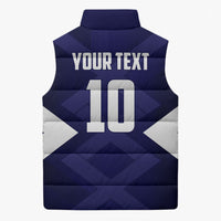Personalized Scotland Unicorn Football Sleeveless Puffer Jacket Scottish National Soccer Team - St Andrew's Cross - Vibrant Fantasy Mascot