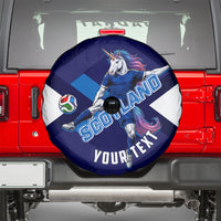 Personalized Scotland Unicorn Football Spare Tire Cover Scottish National Soccer Team - St Andrew's Cross - Vibrant Fantasy Mascot