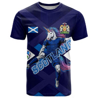 Personalized Scotland Unicorn Football T Shirt Scottish National Soccer Team - St Andrew's Cross - Vibrant Fantasy Mascot