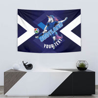 Personalized Scotland Unicorn Football Tapestry Scottish National Soccer Team - St Andrew's Cross - Vibrant Fantasy Mascot