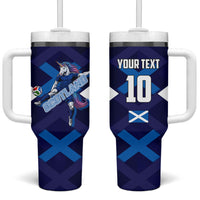 Personalized Scotland Unicorn Football Tumbler With Handle Scottish National Soccer Team - St Andrew's Cross - Vibrant Fantasy Mascot