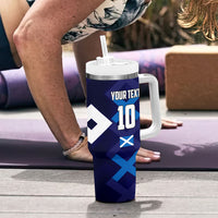 Personalized Scotland Unicorn Football Tumbler With Handle Scottish National Soccer Team - St Andrew's Cross - Vibrant Fantasy Mascot