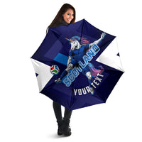 Personalized Scotland Unicorn Football Umbrella Scottish National Soccer Team - St Andrew's Cross - Vibrant Fantasy Mascot