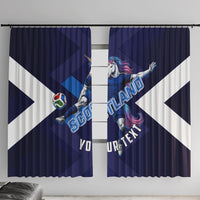 Personalized Scotland Unicorn Football Window Curtain Scottish National Soccer Team - St Andrew's Cross - Vibrant Fantasy Mascot