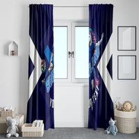 Personalized Scotland Unicorn Football Window Curtain Scottish National Soccer Team - St Andrew's Cross - Vibrant Fantasy Mascot