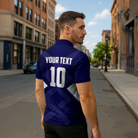 Personalized Scotland Unicorn Football Zipper Polo Shirt Scottish National Soccer Team - St Andrew's Cross - Vibrant Fantasy Mascot