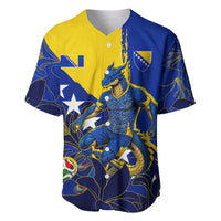 Personalized Bosnia And Herzegovina Football Dragon Mascot Baseball Jersey Balkan Soccer Design With Floral Line Art