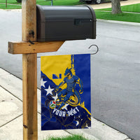 Personalized Bosnia And Herzegovina Football Dragon Mascot Garden Flag Balkan Soccer Design With Floral Line Art