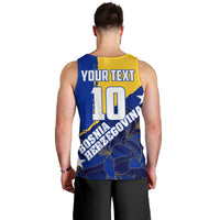 Personalized Bosnia And Herzegovina Football Dragon Mascot Men Tank Top Balkan Soccer Design With Floral Line Art