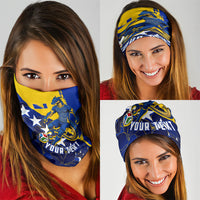 Personalized Bosnia And Herzegovina Football Dragon Mascot Neck Gaiter Balkan Soccer Design With Floral Line Art