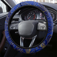 Bosnia And Herzegovina Football Dragon Mascot Steering Wheel Cover Balkan Soccer Design With Floral Line Art