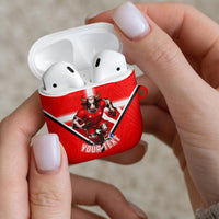 Personalized Switzerland Football Bull Mascot AirPods Case Swiss Flag And Alps Mountain Background With Muscular Bull Art